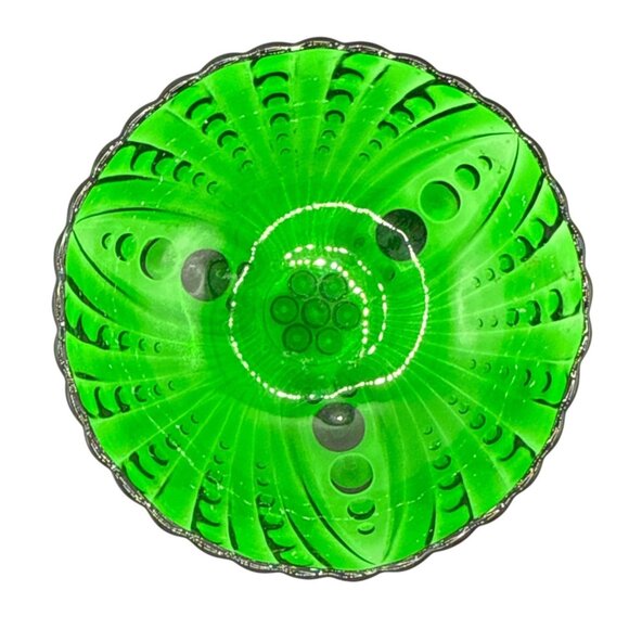 Vintage Anchor Hocking Vibrant Green Bubble Bowls - Picture 4 of 8